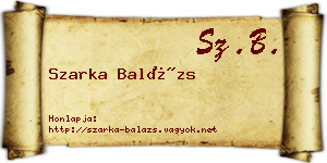 Szarka Balázs névjegykártya